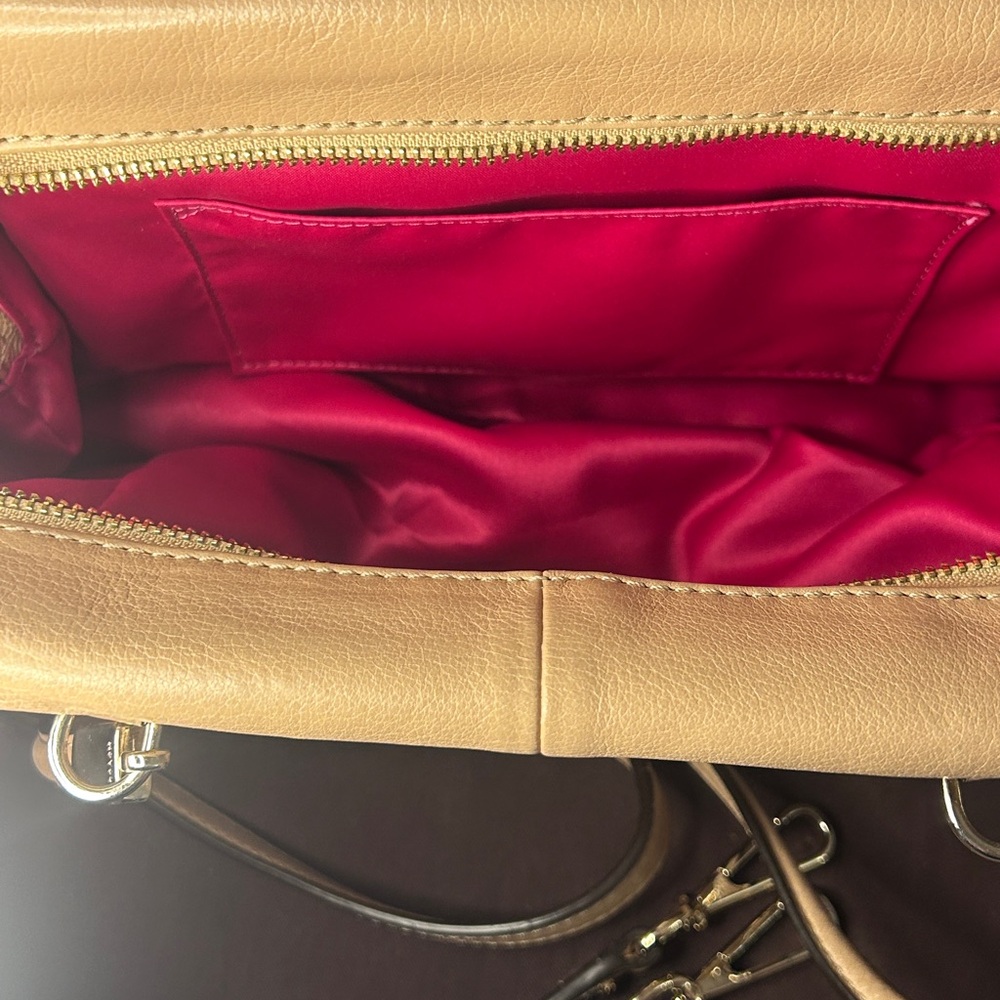 Coach Beige Leather Satchel - Picture 8 of 9